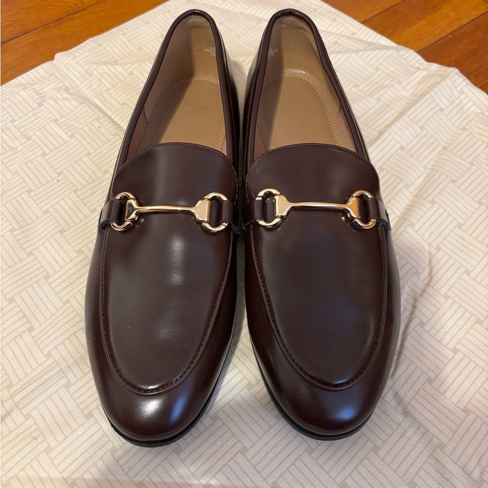 H&M woman Brown  faux Leather Bit Loafers
